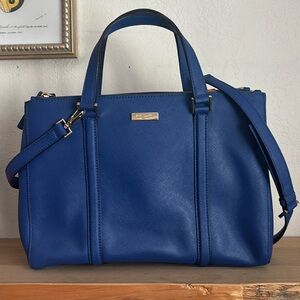 Kate Spade Blue Leather Mulberry Street Leighann Tote $249